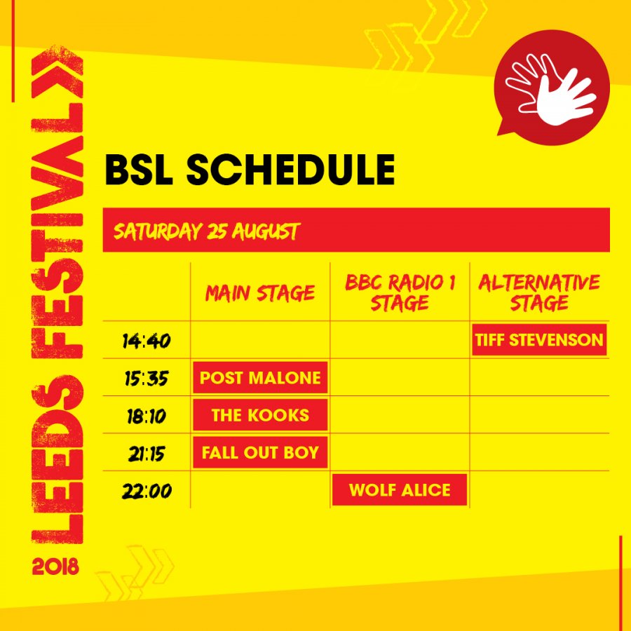 leeds 2018 bsl schedule saturday