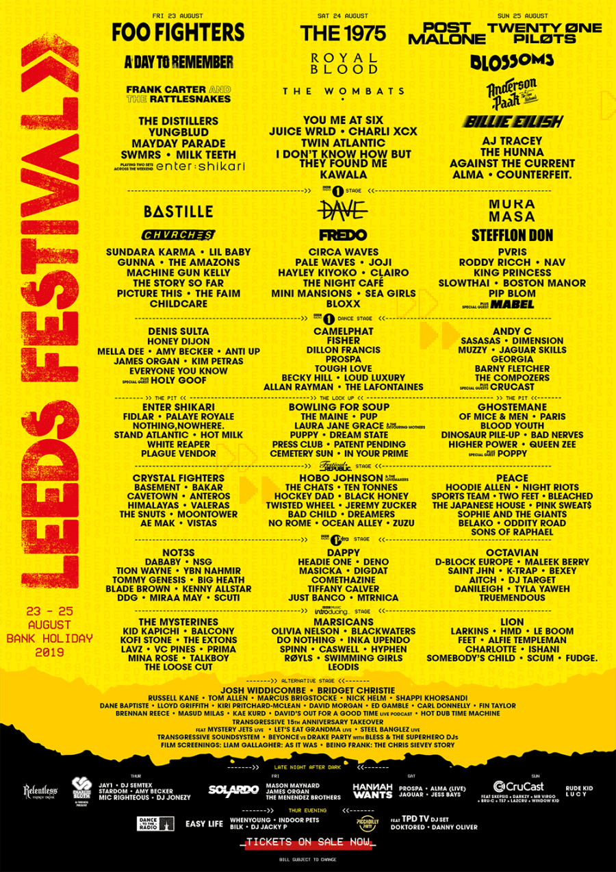 Leeds Festival lineup 2019