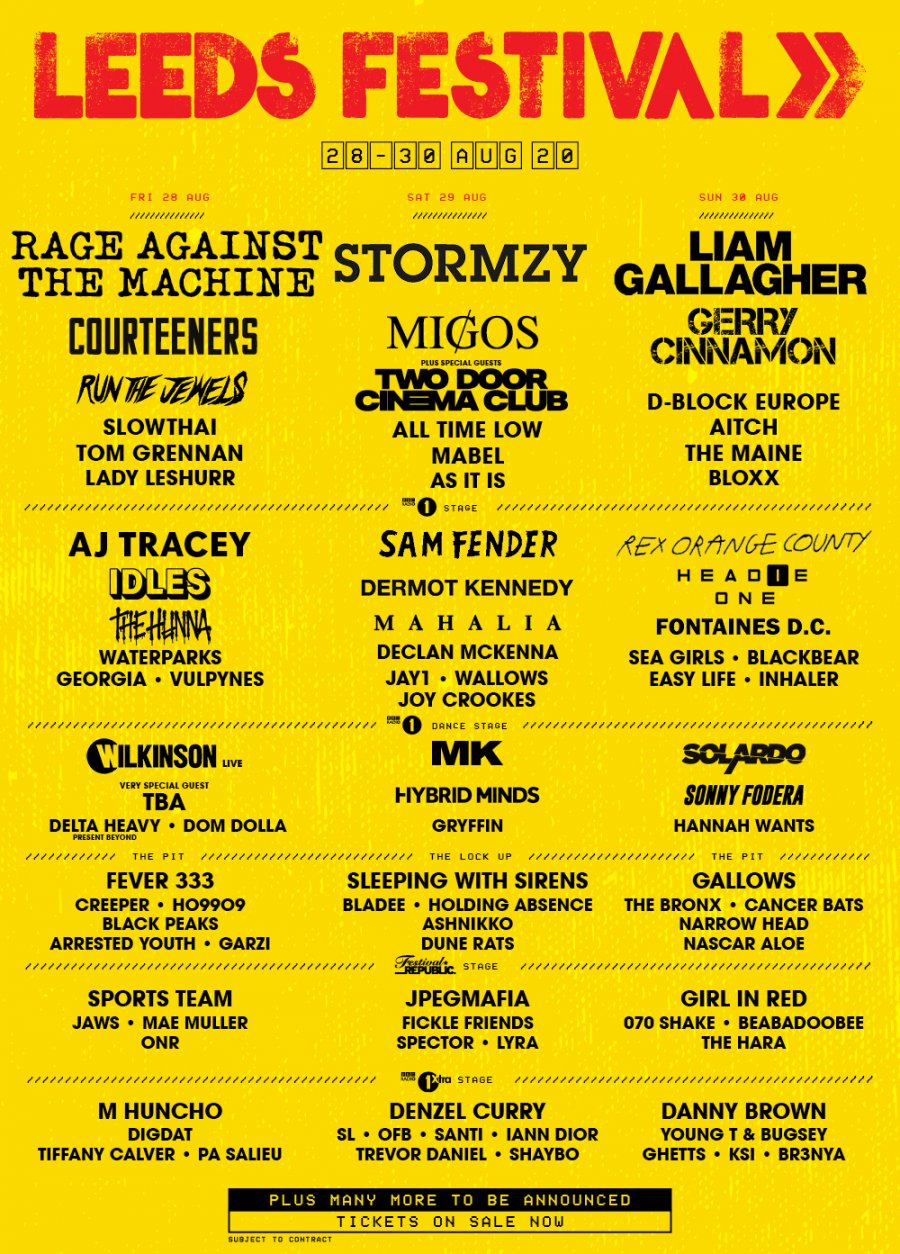 Leeds Festival 28 — 30 August, Bramham Park