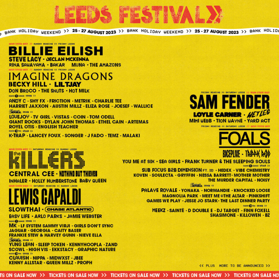 Leeds Festival Your second 2023 line up announcement is here!