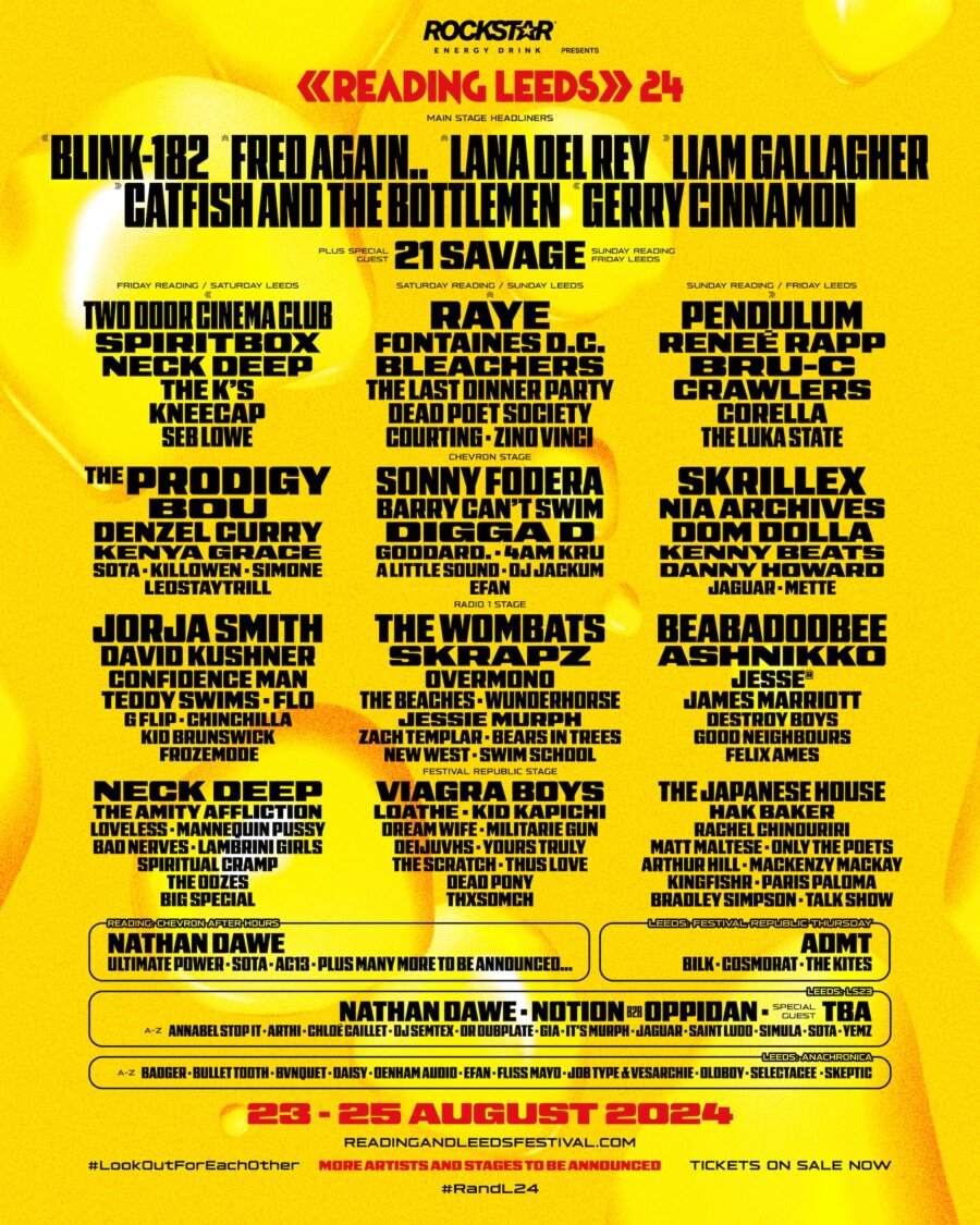 Reading and Leeds 2024 Line up 