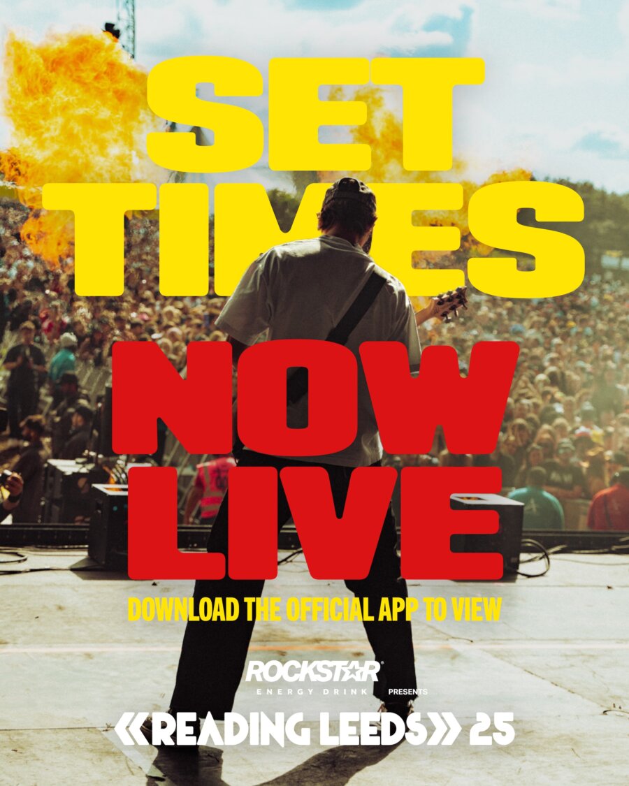 Main stage image with 'set times now live' overlaid in text