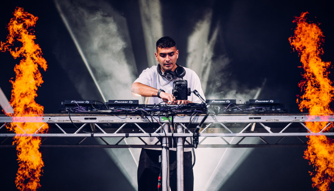 Sammy Virji performing his DJ set at Leeds Festival 